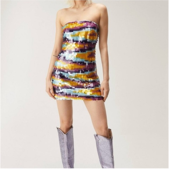 Nasty Gal Dresses & Skirts - Nasty Gal Multicolor Sequin Mini Dress